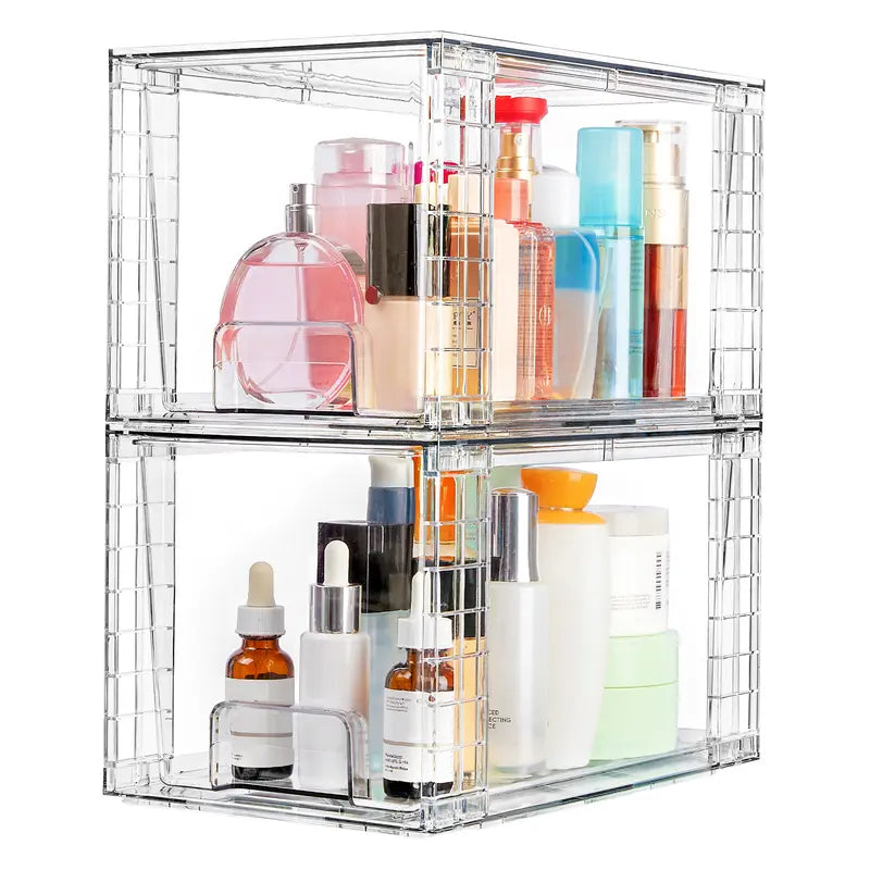 2-8 Pack 12in Stackable Undersink Storage Drawers