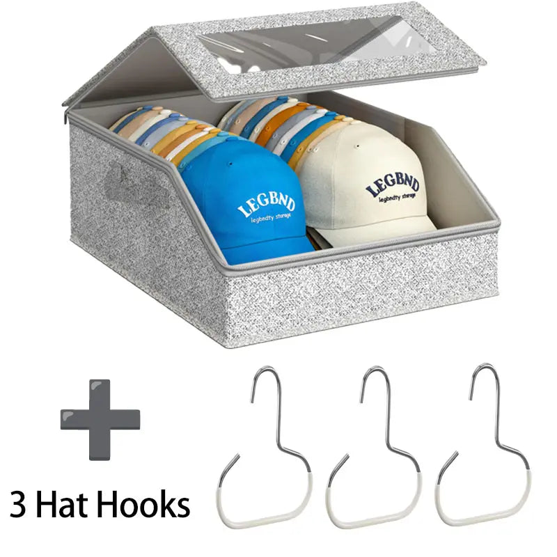 Large Stackable Hat Storage Boxes for Baseball Caps