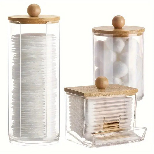 Clear Storage Jar with Wooden Lid