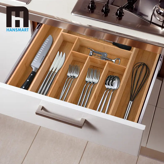 Expandable Bamboo Drawer Organizer