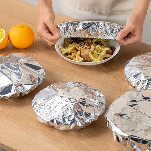10pcs Food-Grade Reusable Aluminum Foil Heat Preservation Food Storage Covers