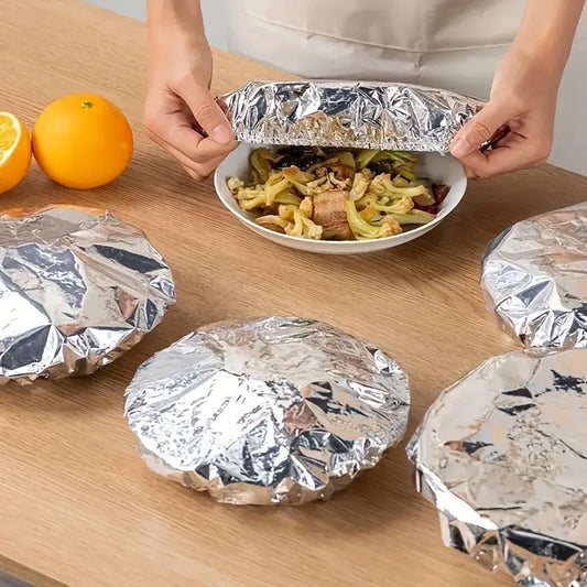 10pcs Food-Grade Reusable Aluminum Foil Heat Preservation Food Storage Covers