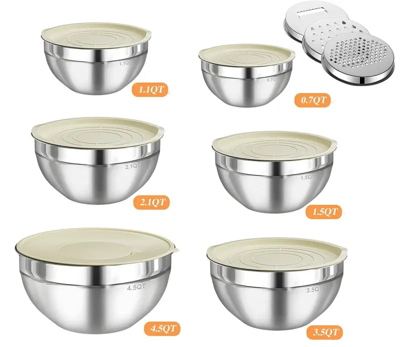 6 Piece Mixing Bowl with Lids Set