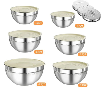 6 Piece Mixing Bowl with Lids Set