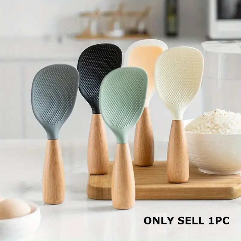 Silicone Spoon with Wooden Handle