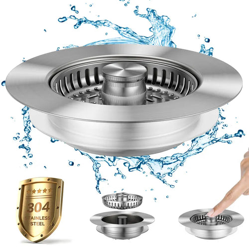 3-in-1 Kitchen Sink Drain Strainer
