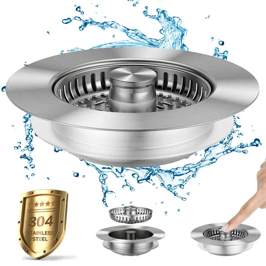3-in-1 Kitchen Sink Drain Strainer