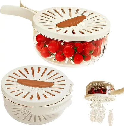 Multifunctional Round Bowl Kitchen Colander with Lid