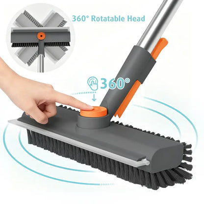 AIR U 3-in-1 Floor Scrub Brush with Long Handle