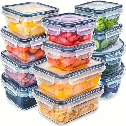 12/24pcs Reusable Leak-Proof Food Storage Containers