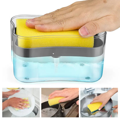 2-in-1 Soap Dispenser Pump & Sponge Holder Combo