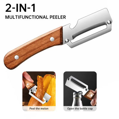 Wood Handle Multifunction Kitchen Peeler