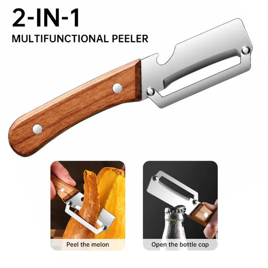 Wood Handle Multifunction Kitchen Peeler