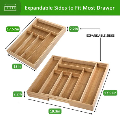 Expandable Bamboo Drawer Organizer