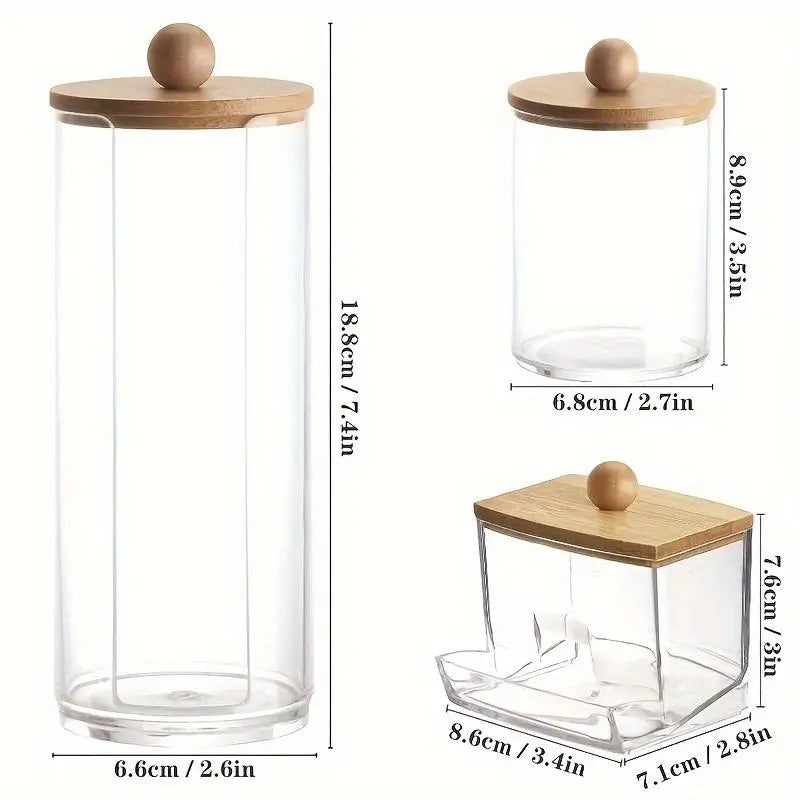 Clear Storage Jar with Wooden Lid
