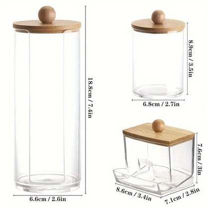 Clear Storage Jar with Wooden Lid