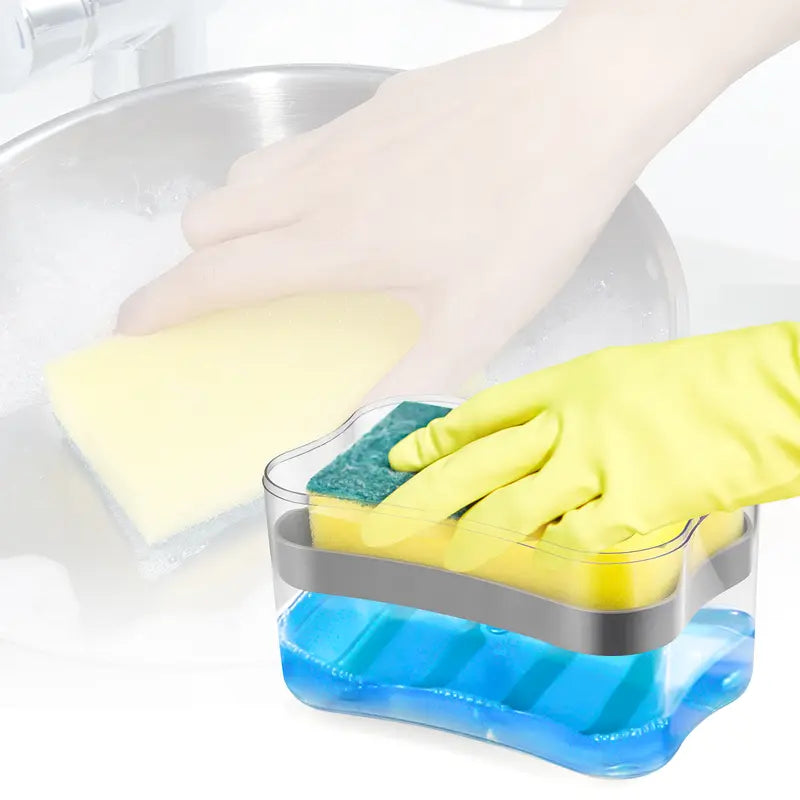 2-in-1 Soap Dispenser Pump & Sponge Holder Combo