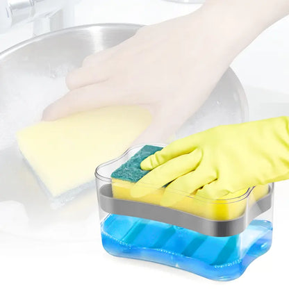 2-in-1 Soap Dispenser Pump & Sponge Holder Combo