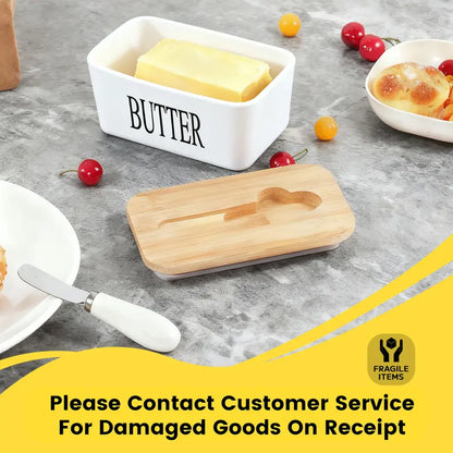 Luxury Large Ceramic Butter Dish with Lid