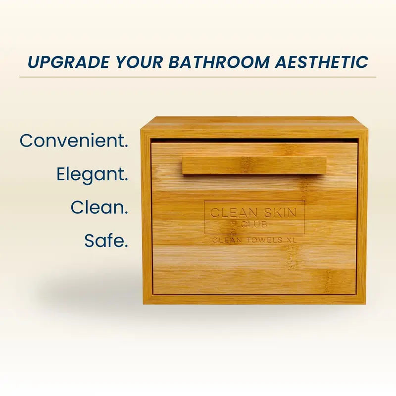 Luxe Bamboo box with Drawer + 50 XL Towels