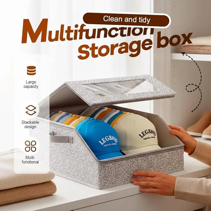 Large Stackable Hat Storage Boxes for Baseball Caps