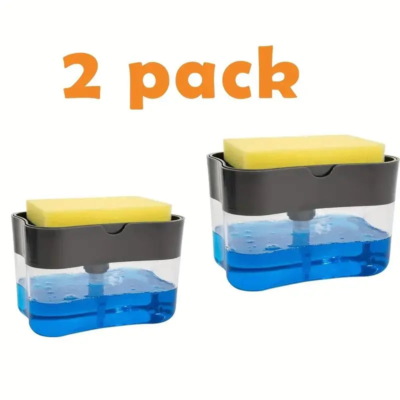2-in-1 Soap Dispenser Pump & Sponge Holder Combo