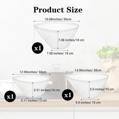 3PCS Bowl-Shaped Nylon Nut Milk Bag