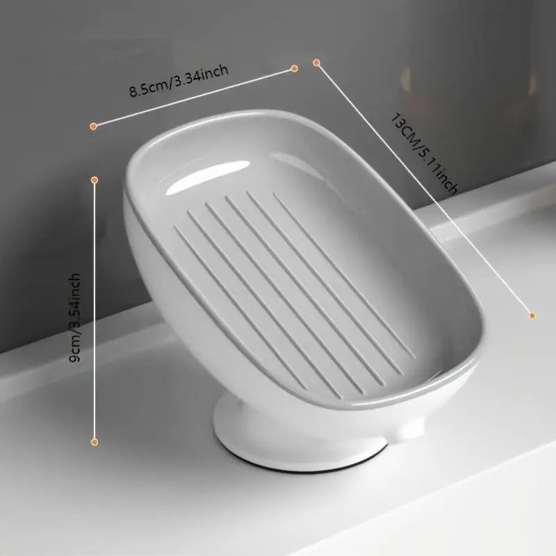 1-Piece Luxurious Adjustable Oval Self Draining Soap Dish with Drainage