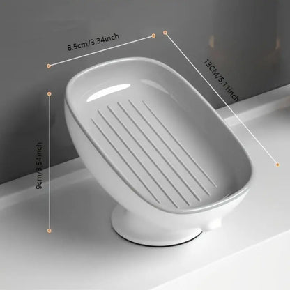 1-Piece Luxurious Adjustable Oval Self Draining Soap Dish with Drainage