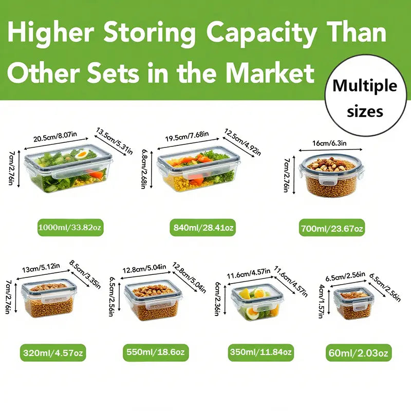 12/24pcs Reusable Leak-Proof Food Storage Containers