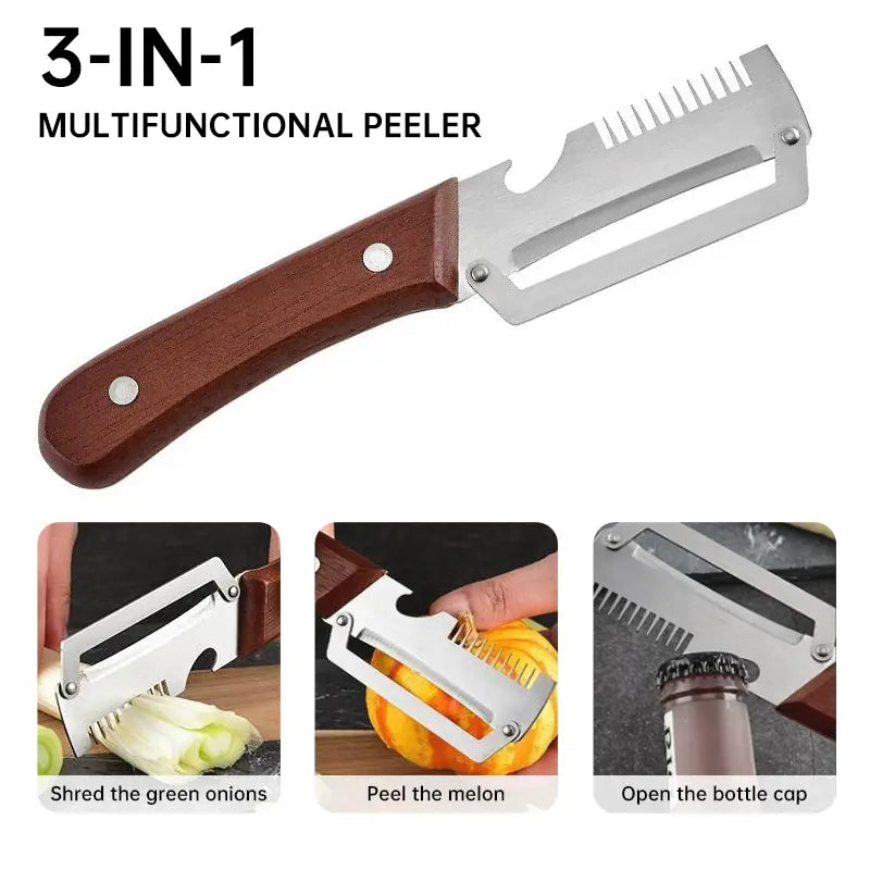 Wood Handle Multifunction Kitchen Peeler