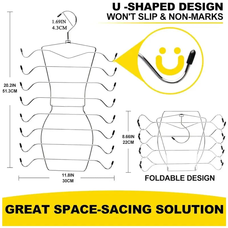 Multifunctional 8-Layer Rotating Stainless Steel Hanger