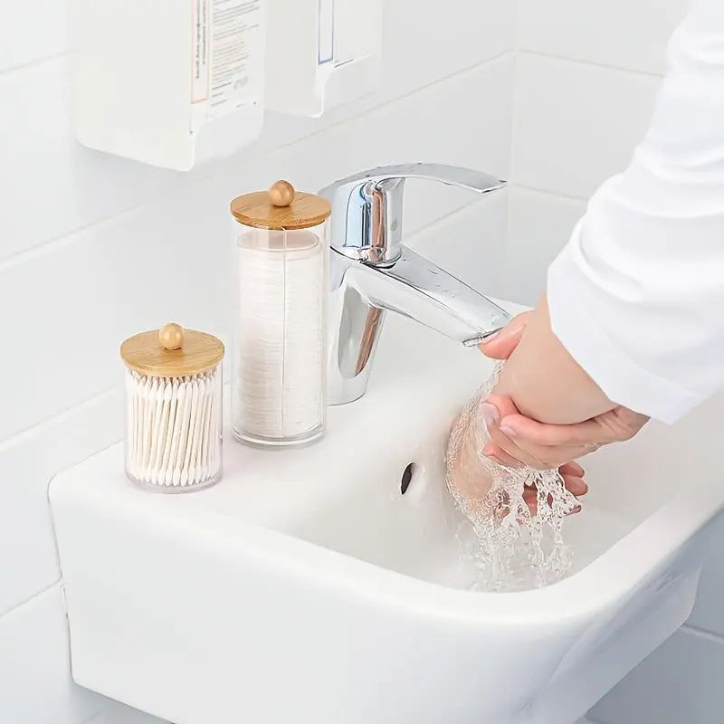 Clear Storage Jar with Wooden Lid