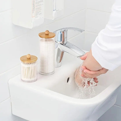 Clear Storage Jar with Wooden Lid