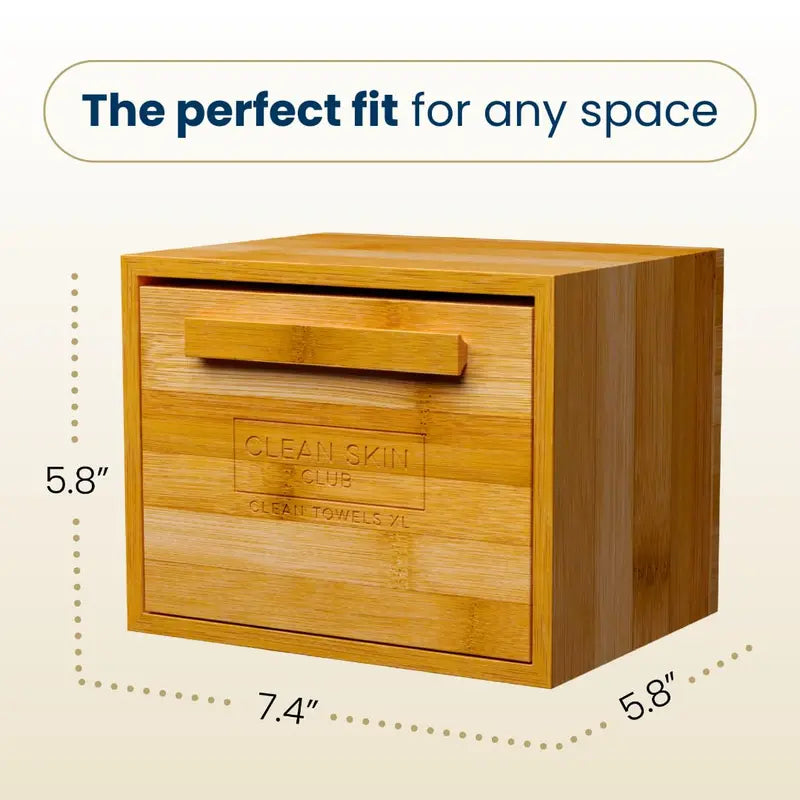 Luxe Bamboo box with Drawer + 50 XL Towels