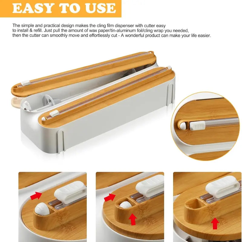Three-In-One Wall-Mounted Food Wrap Cutter Box