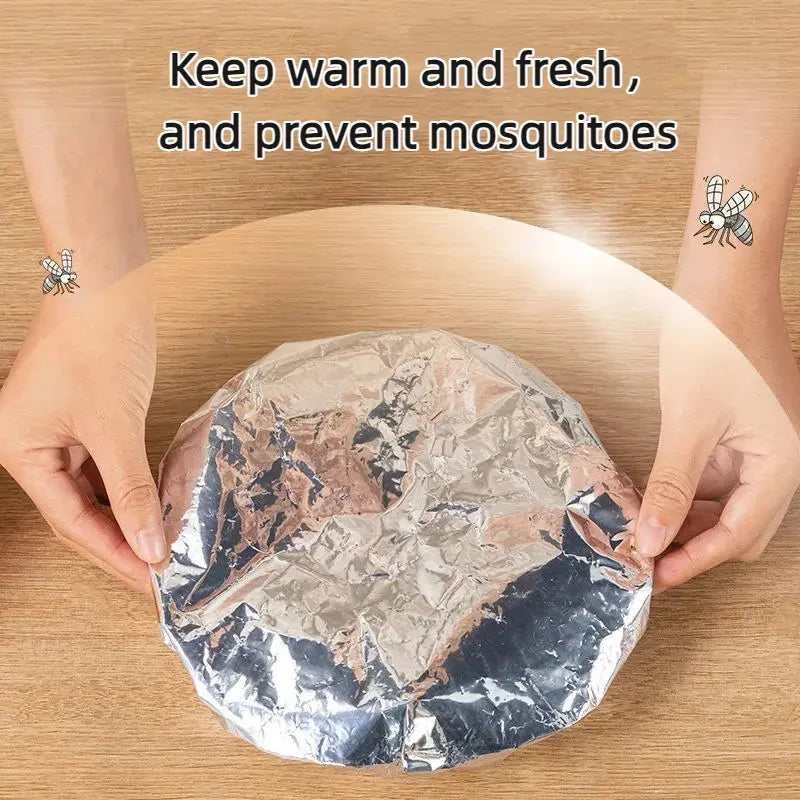 10pcs Food-Grade Reusable Aluminum Foil Heat Preservation Food Storage Covers