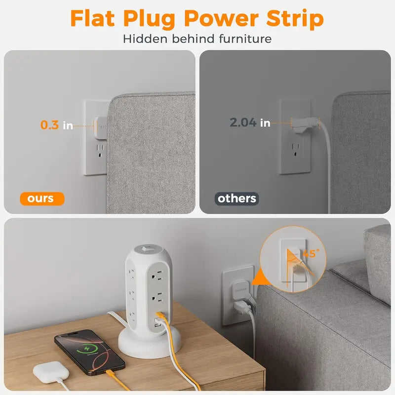 retractable extension cord power strip