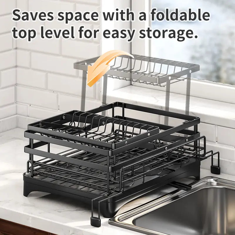 Foldable Over Sink Countertop Dish Drying Rack