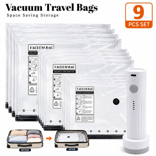 Cordless Travel Vacuum Bag Set