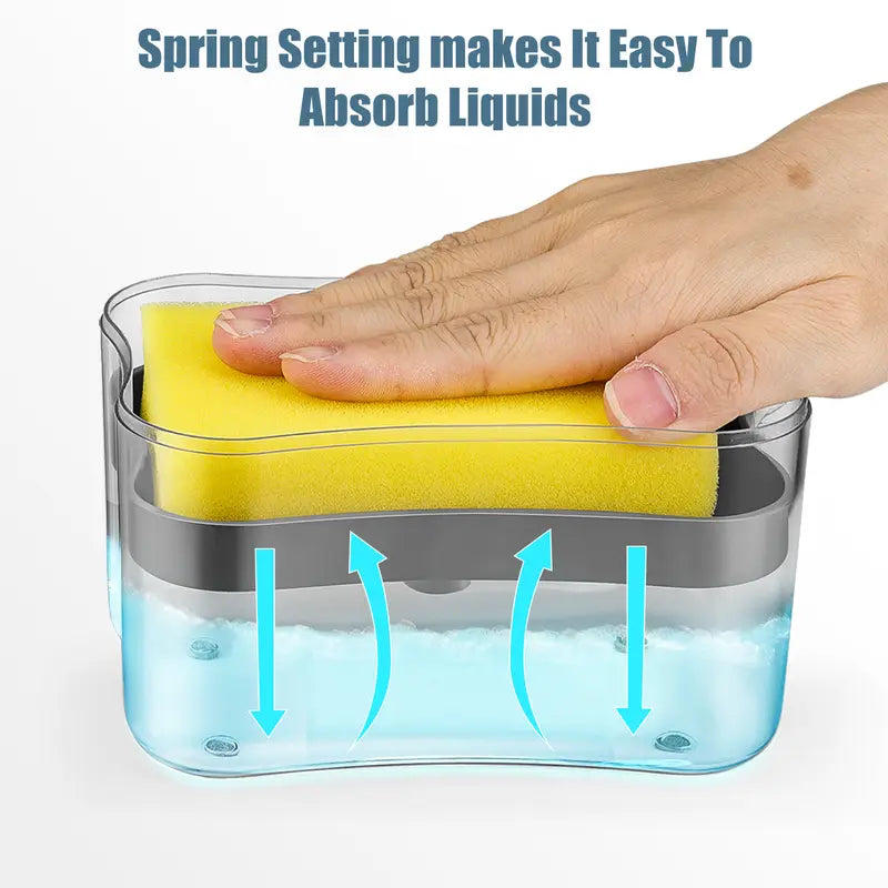 2-in-1 Soap Dispenser Pump & Sponge Holder Combo