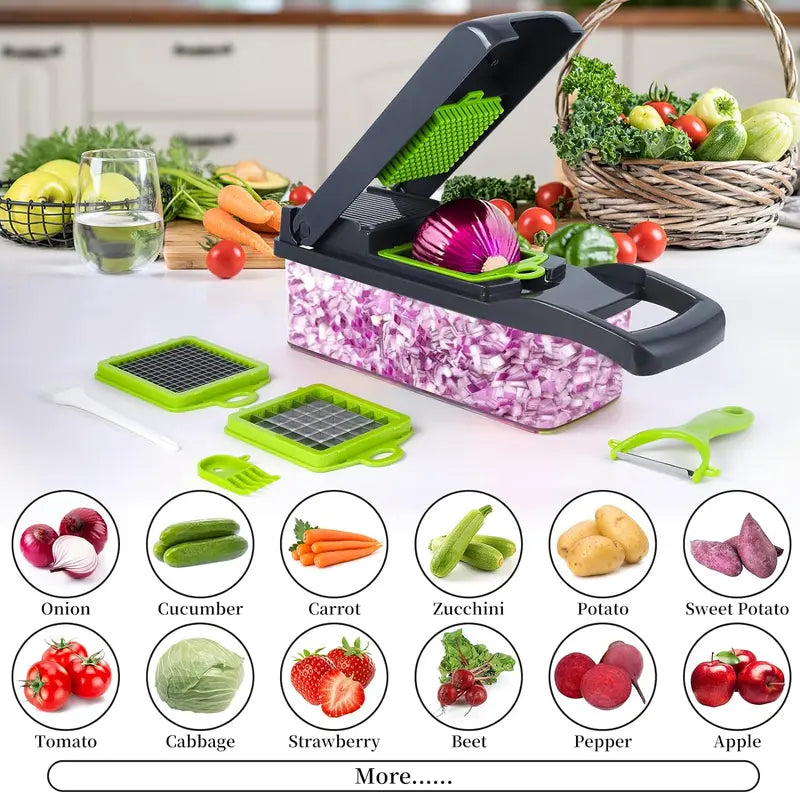 16-in-1 BPA-Free Stainless Steel Kitchen Gadget Food Chopper Utensils