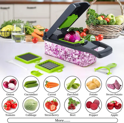 16-in-1 BPA-Free Stainless Steel Kitchen Gadget Food Chopper Utensils