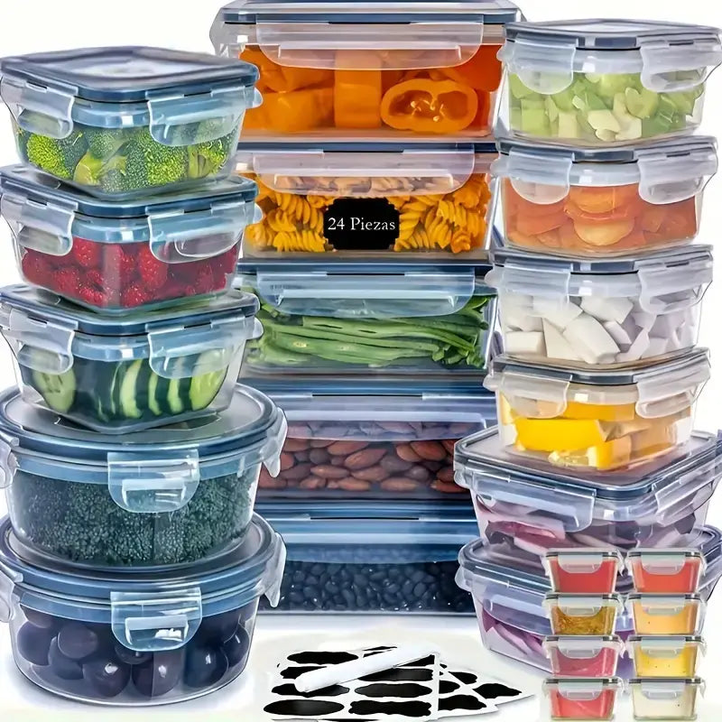 12/24pcs Reusable Leak-Proof Food Storage Containers