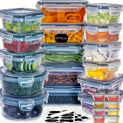 12/24pcs Reusable Leak-Proof Food Storage Containers