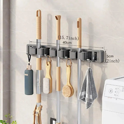 Wall Mounted Broom & Mop Holder