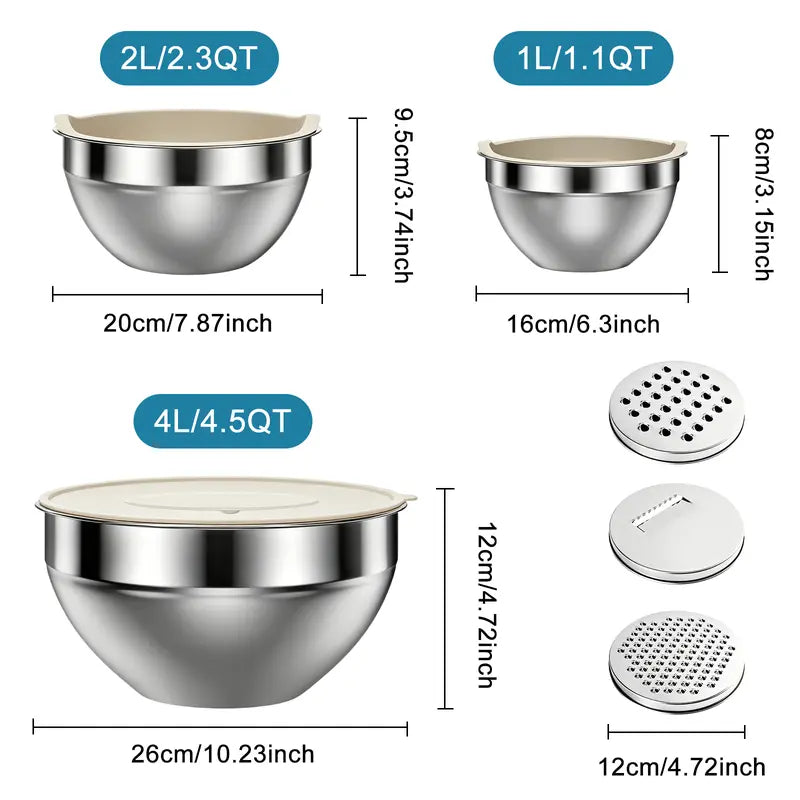 6 Piece Mixing Bowl with Lids Set