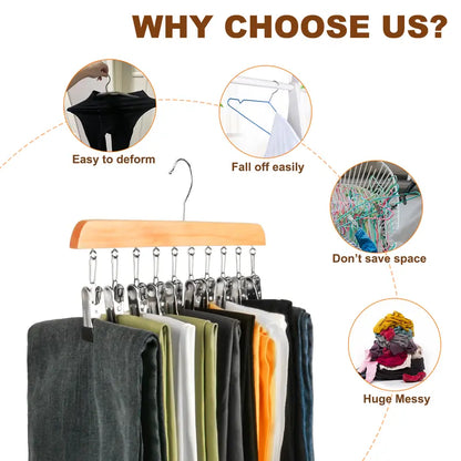 Legging Hanger for Closet Organizer with 10 Clips
