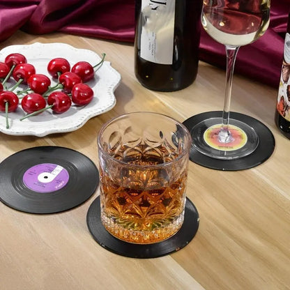 Retro Disc Design Drink Coaster