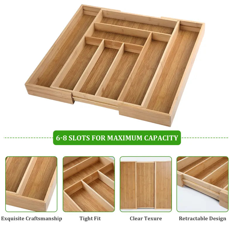 Expandable Bamboo Drawer Organizer